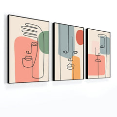Boho Modern Contemporary Frame Painting & Wall Arts Set of 3 - All India Decor