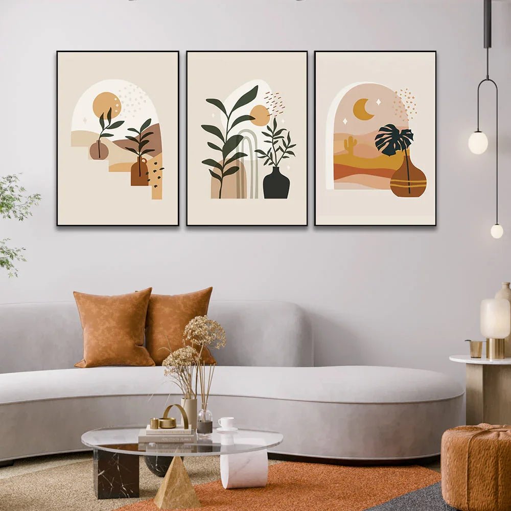 Unique Boho Wall Art for Home and Office Decor Set of 3 - All India Decor