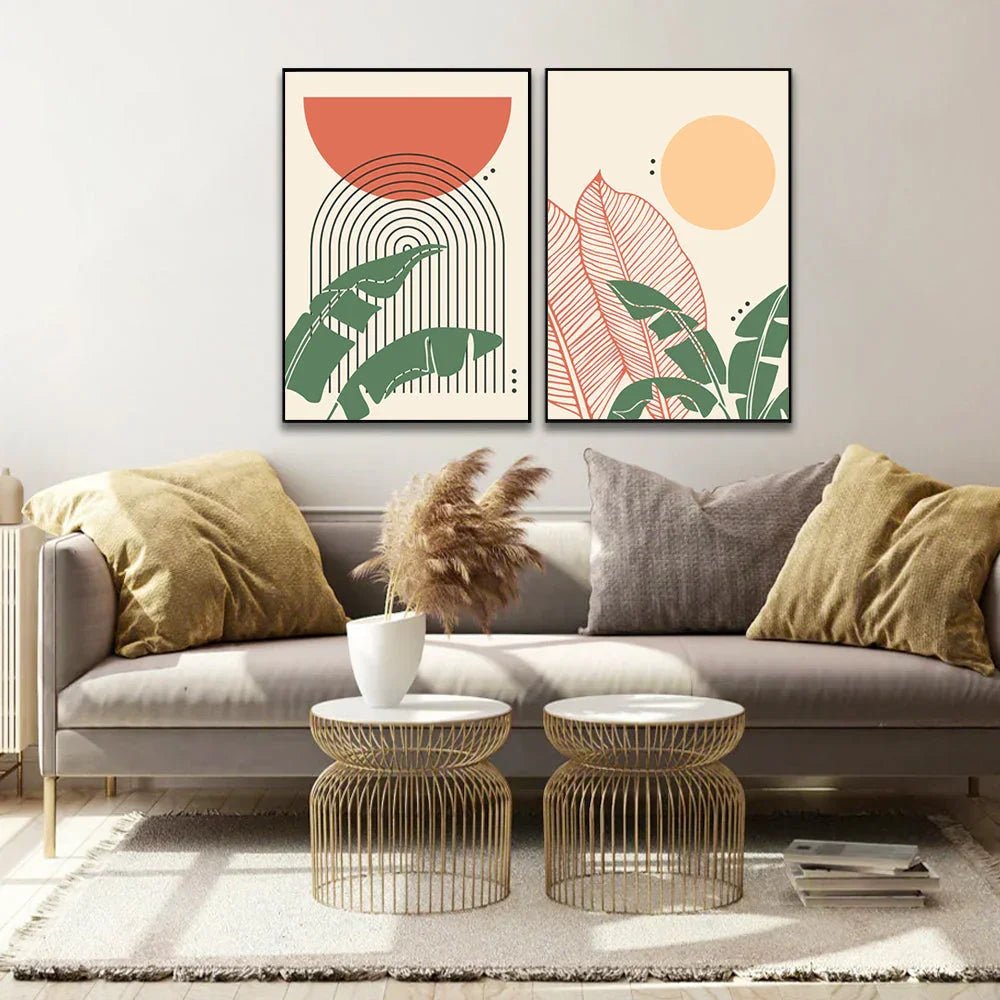 Bohemian Beautiful Aesthetic Poster for Wall Decor Wall Art Set of 2 - All India Decor