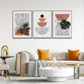 Boho Aesthetic Wall Painting For Living Room Set of 3 - All India Decor