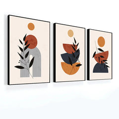 Modern Poster Minimal in Boho Style for Wall Art for Wall Decoration Set of 3 - All India Decor