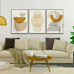Mid Century Modern Boho Style Wall Art for Interior Décor Set Of 3 - All India Decor