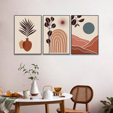 Boho Wall Art, Abstract Gallery Mountain Wall Set, Sun And Moon Decorative Set of 3 - All India Decor