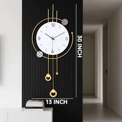 Golden Abstract Clock for Wall - All India Decor