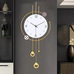Golden Abstract Clock for Wall - All India Decor