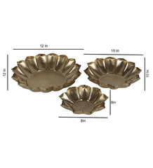 Iron Lotus Urli Set of 3 - All India Decor