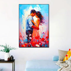 Beautiful Romantic Couple Wall Art Print Romantic Artwork on Canvas Wall Paintings - All India Decor