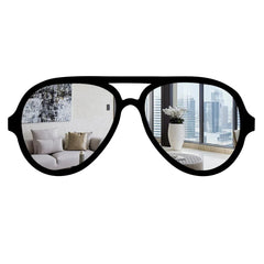 Beautiful Decorative Sunglasses Shape Wall Mirror With Black Finish Frame - All India Decor