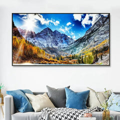 Mountain Nature Scenery Canvas Painting - All India Decor