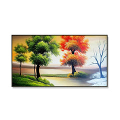 Beautiful Nature Scenery Canvas Wall Painting Big Panoramic - All India Decor