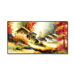 Outhouse In Forest Scenery Canvas Painting - All India Decor
