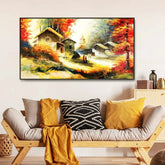 Outhouse In Forest Scenery Canvas Painting - All India Decor