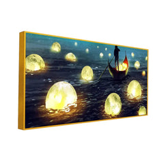 Lake of Moons Fantasy Canvas Wall Painting - All India Decor