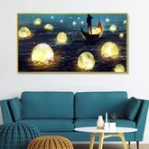 Lake of Moons Fantasy Canvas Wall Painting - All India Decor