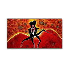 Beautiful Large Dancing Girls Modern Art Canvas Printed Painting - All India Decor