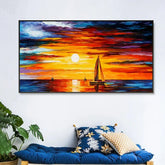 Sunset Natural Scenery Big Panoramic Canvas Wall Painting - All India Decor