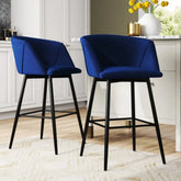 Luxurious Comfy Blue Velvet Counter Bar Chair / Long Chair - All India Decor
