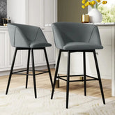 Luxurious Comfy Grey Velvet Counter Bar Chair / Long Chair - All India Decor