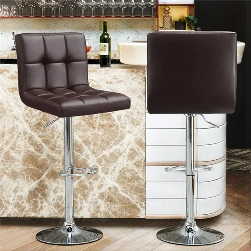 Luxurious Leatherette Brown Bar Stool / Long Chair - All India Decor