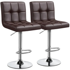 Luxurious Leatherette Brown Bar Stool / Long Chair - All India Decor