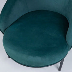 Low-floor Premium Emerald Green Velvet Lounge Chair - All India Decor