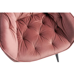 Rich Blush Pink Comfy Padded Tufted Velvet Lounge Chair - All India Decor