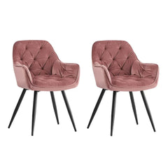 Rich Blush Pink Comfy Padded Tufted Velvet Lounge Chair - All India Decor