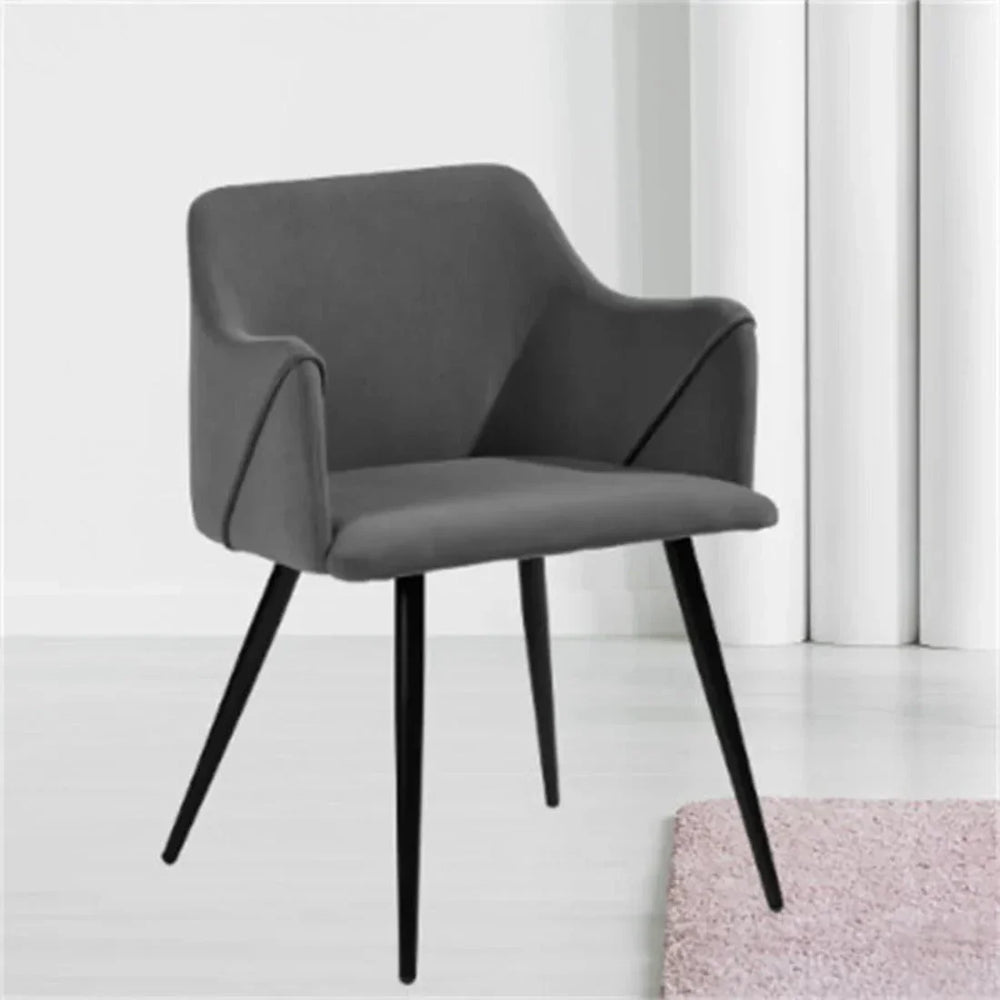 Grey Rich Cushiony Velvet Lounge Chair - All India Decor