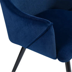 Navy Blue Rich Cushiony Velvet Lounge Chair - All India Decor