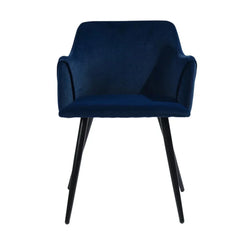 Navy Blue Rich Cushiony Velvet Lounge Chair - All India Decor