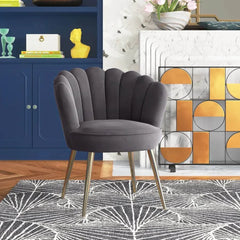 Grey Crafted Shell Designer Lounge Chair - All India Decor