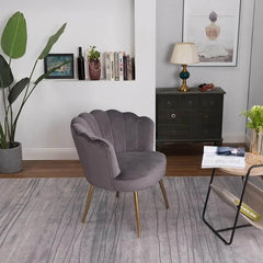 Grey Crafted Shell Designer Lounge Chair - All India Decor