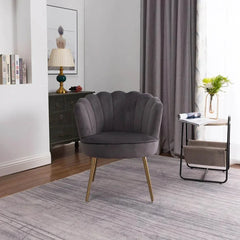 Grey Crafted Shell Designer Lounge Chair - All India Decor