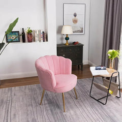 Pink Crafted Shell Designer Lounge Chair - All India Decor