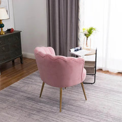 Pink Crafted Shell Designer Lounge Chair - All India Decor
