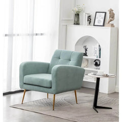 Light Seagreen Tufted Luxe Velvet Lounge Chair - All India Decor