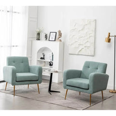 Light Seagreen Tufted Luxe Velvet Lounge Chair - All India Decor