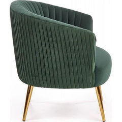 Green Cocooned Velvet Lounge Chair - All India Decor