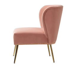 Minimalist Baby Pink Velvet Lounge Chairs Set Of 2 - All India Decor
