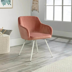 Aesthetic Peach Velvet Accent Chair - All India Decor