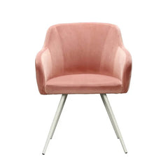 Aesthetic Peach Velvet Accent Chair - All India Decor