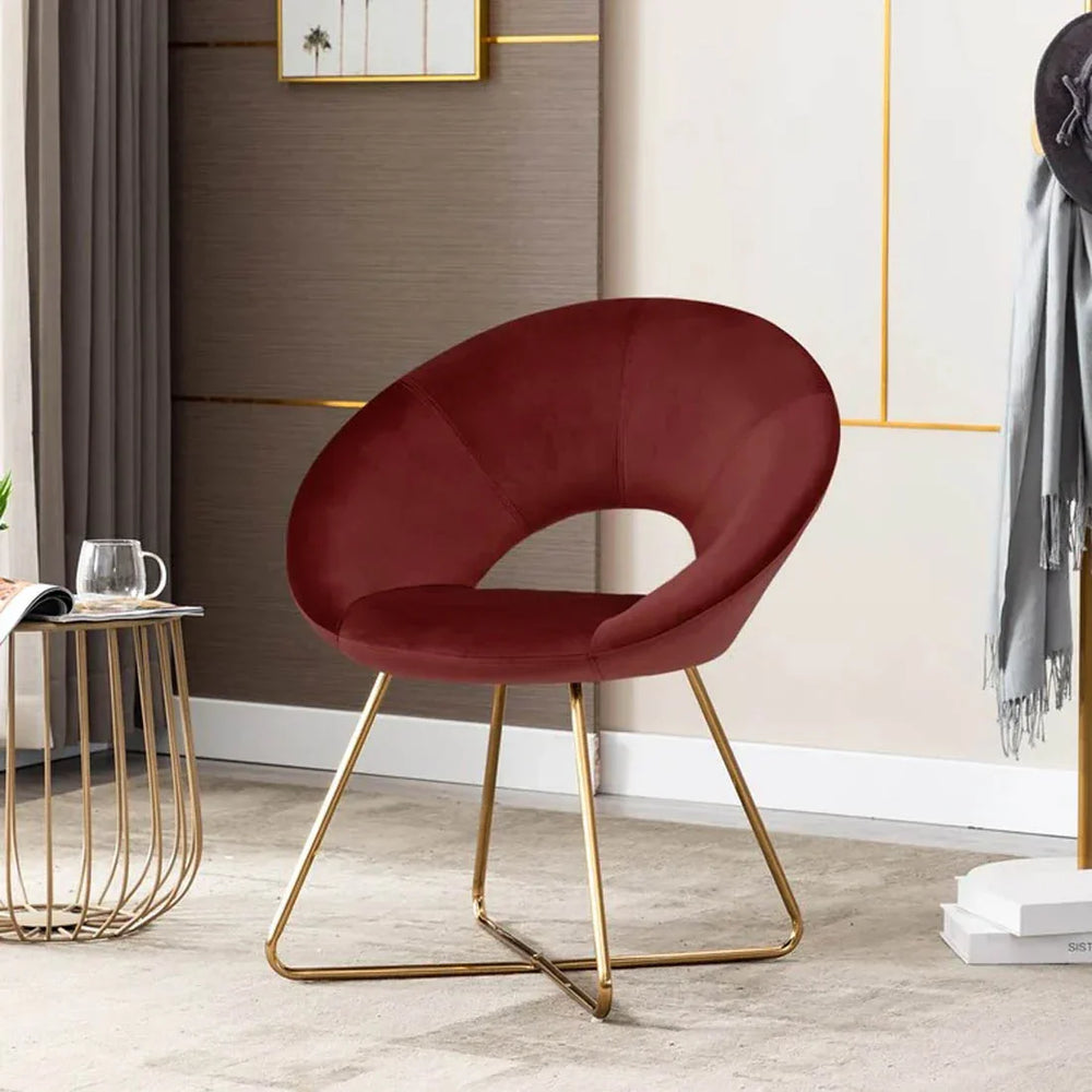 Edgy Shell Shaped Red Lounge Chair - All India Decor
