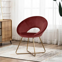 Edgy Shell Shaped Red Lounge Chair - All India Decor