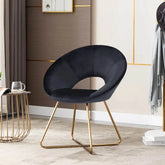Edgy Shell Shaped Black Lounge Chair - All India Decor