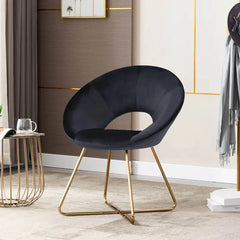 Edgy Shell Shaped Black Lounge Chair - All India Decor