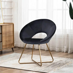 Edgy Shell Shaped Black Lounge Chair - All India Decor