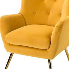 Royal Yellow Tufted Velvet Lounge Chair - All India Decor