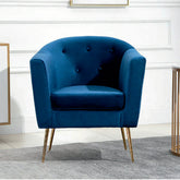 Royal Blue Tufted Round Back Cushiony Lounge Chair - All India Decor