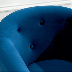 Royal Blue Tufted Round Back Cushiony Lounge Chair - All India Decor