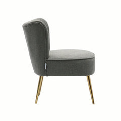 Grey Deep Cushioning Comfy Velvet Lounge Chair - All India Decor